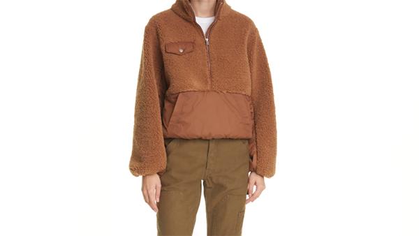 beige fleece pullover